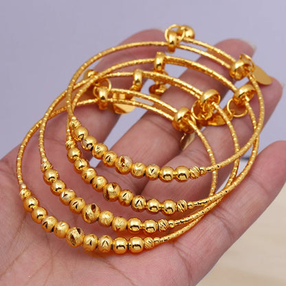 Goldlen Middle East 4 pieces/batch Copper Bracelets Dubai Women's Fashion Jewelry Bride Wedding Gift