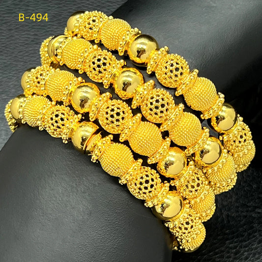 ANIID Luxury Dubai 24k Gold Color Bangles For Women Bridal Charm Bracelet Wedding Jewelry Party