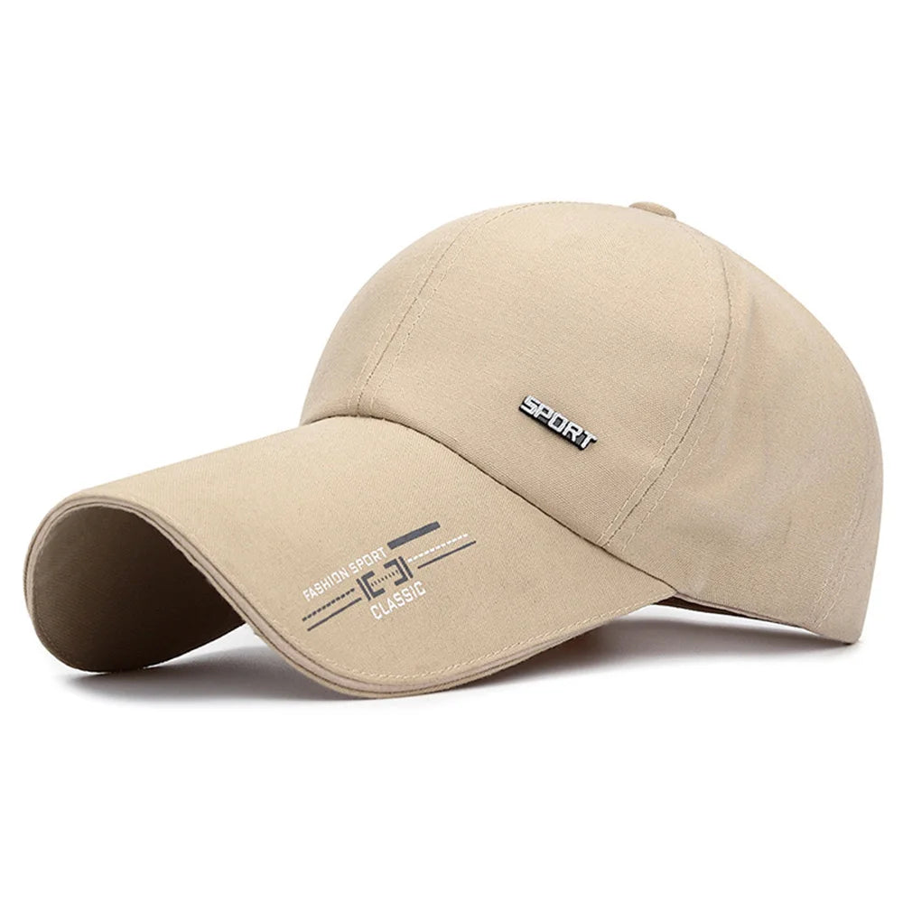 Outdoor Sunscreen Sports Men's Caps Fashion Canvas Unisex Baseball Caps Simple Design Extended Brim Snapback Caps For Men Women