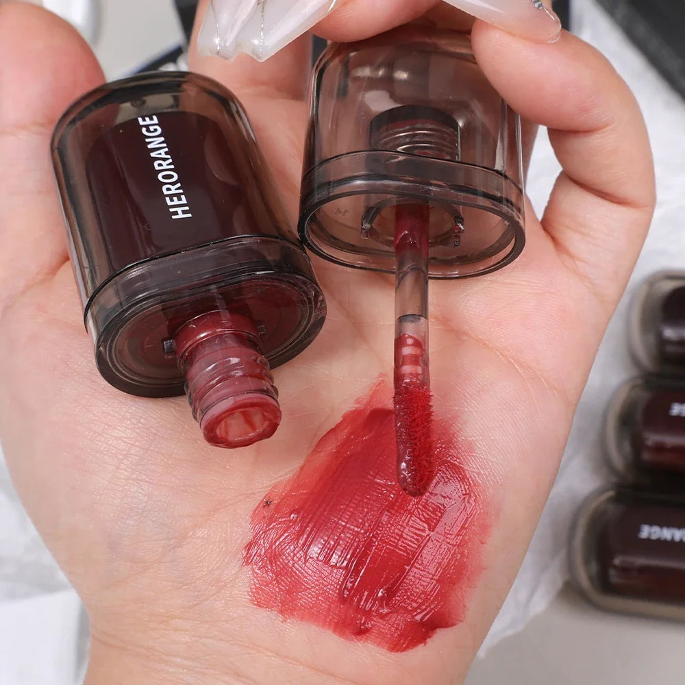 Jelly Moisturizing Liquid Lipstick 6 Color Waterproof Lasting Non-stick Cup Water Glossy Lip Glaze Women Make Up Beauty Cosmetic