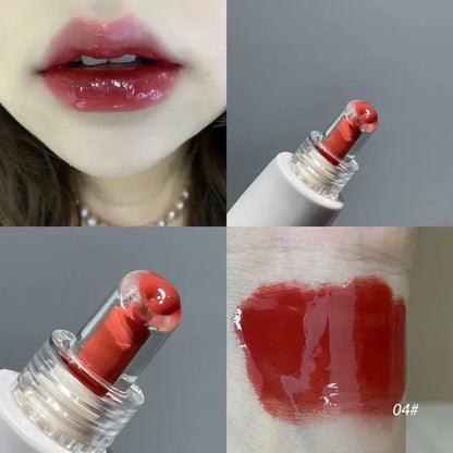 Jelly Lip Gloss Long Lasting Mirror Water Lip Glaze Colored Moisturizing Lipstick Crystal Shiny Lip Tint Korean Lips Care Makeup