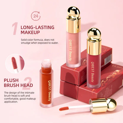 QIBEST Liquid Blush Stick With Cushion Natural Liquid Contouring For Face Blusher Pigment Lasting Cheek Tint Cream Blush Makeup