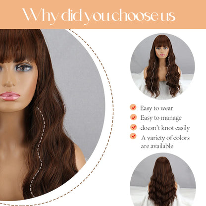 Long Curly Black Pink Blonde For Women Quality Natural Synthetic Wigs Cosplay Lolita