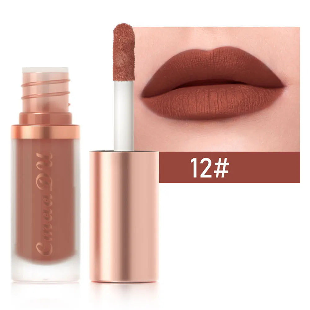 CmaaDu Velvet Matte Liquid Lipstick Waterproof Long Lasting Nonstick Cup Mate Nude Red Lip Stick Lint Tube Makeup Cosmetics Lips