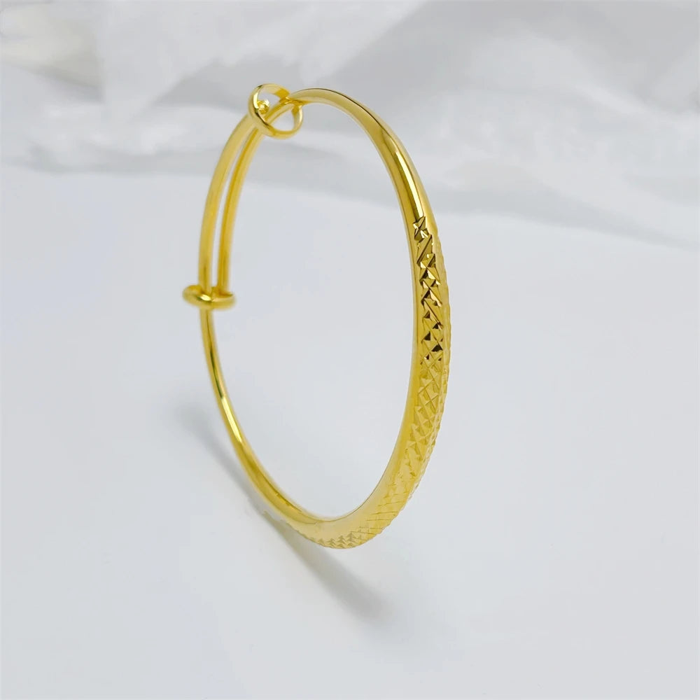 Women's Hand Bracelet Stainless Steel Gold Color Cuff Bangles Adjustable Wristband Trendy Jewelry Accessories