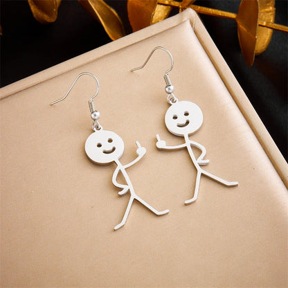 DIEYURO 316L Stainless Steel Snake Flower Round Drop Earrings For Women Fashion 2-Color Ear Jewelry Holiday