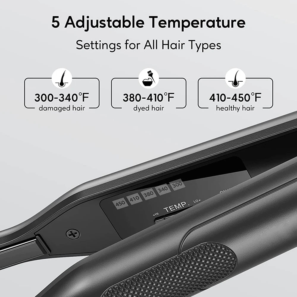 MADAMI Hair Straightener Curler Professional Ceramic Coating Thinnest Plate Pencil Flat Irons For Short Hair Men's Beard Styler