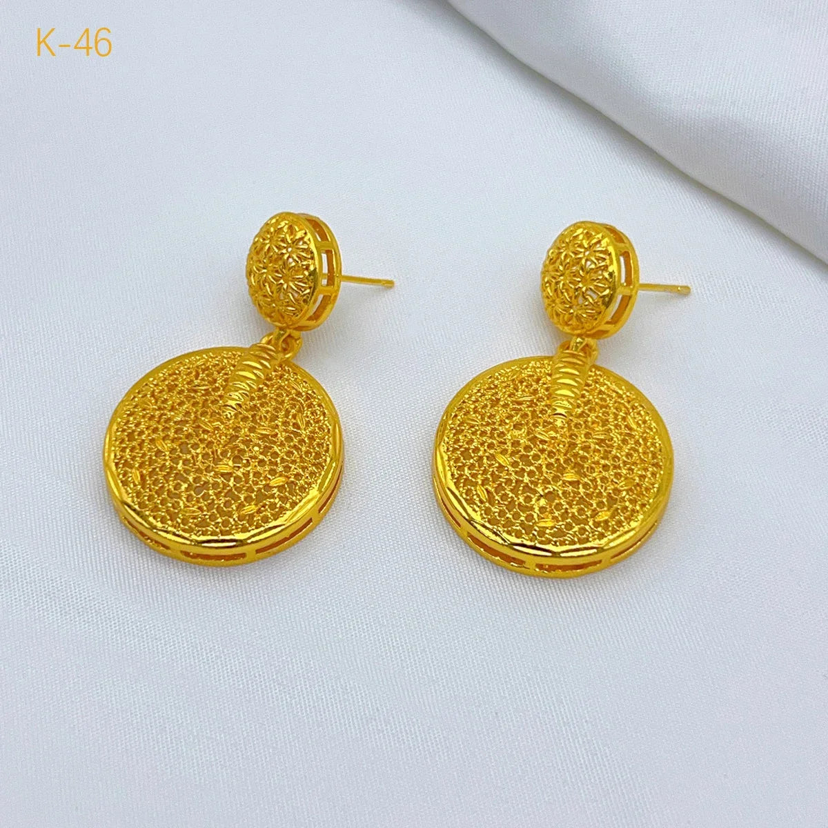 ANIID African Round Pendant Jewelry Sets For Women Dubai 24k Gold Plated Bridal Necklace Earrings Ring Indian Wholesales Gifts