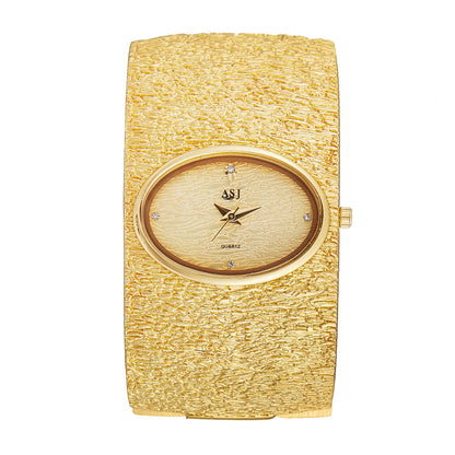 ASJ Women's Bracelet Watch reloj mujer Gold Luxury Bark Pattern Simple watch for women relojes para damas