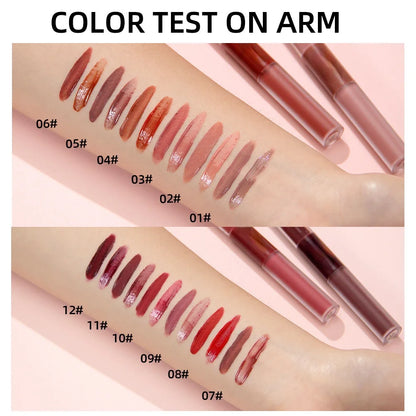 Matte Lipstick Double Head Lip Coat 24H Non-stick Cup Lip Gloss Tint Plumper Long Lasting Waterproof Lipstick Makeup