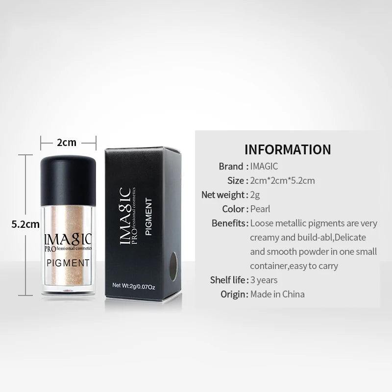 IMAGIC Glitter Eyeshadow Shimmer Shine Powder Eyes Makeup Highlight Shining Shimmer Diamond Brighten Professional Beauty Cosmeti