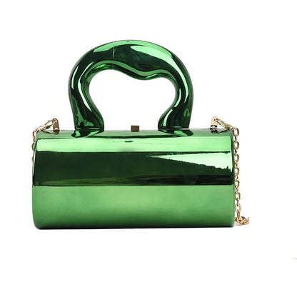 Women's Handbag Bags For Women Party Clutches Fashion Cylinder Mini Evening Purse Crossbody Shoulder Bag Gold Box Clutch