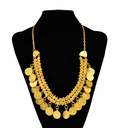 Bohemian Turkish Ethnic Metal Gypsy Beach Choker Bib Coin Tassel Collar Necklace For Women Indian Charm Turk Party Jewelry