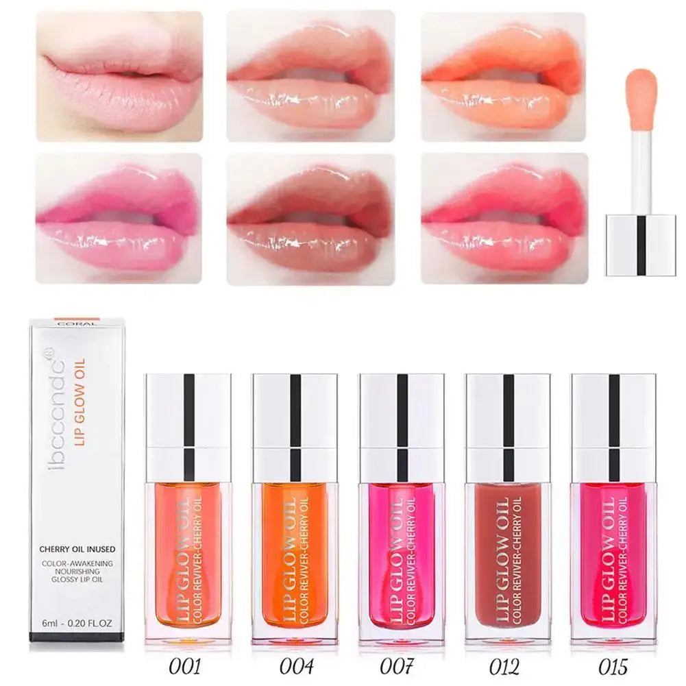 Crystal Jelly Moisturizing Lip Oil Plumping Lip Gloss Makeup Sexy Plump Lip Glow Oil Tinted Lip Plumper