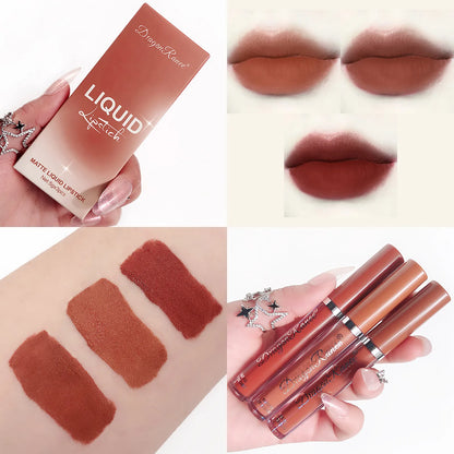 Beauty Womens Waterproof Long Lasting Lip Makeup Liquid Sexy Lipstick Red Brown Lip Pigments Gloss 15ML Velvet Nude Lipstick #25