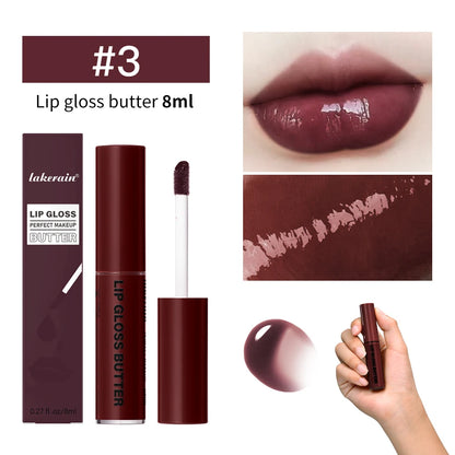 Butter Non-stick Cup Gloss Lip Gloss Moisturizing Mirror Lip Gloss Lasting Color Lip glaze Dye Lip Liquid Makeup For Women 8ml