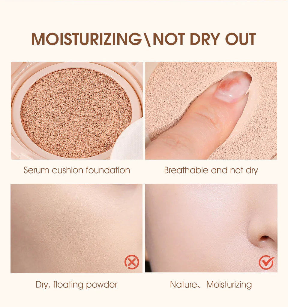 O.TWO.O Air Cushion BB Cream Colors Fuller Coverage Waterproof Long-lasting Concealer Cushion Compact Face Makeup