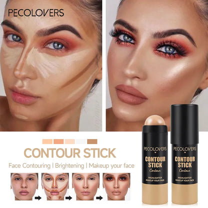 PECOLOVERS Hot Face Foundation Concealer Pen Long Lasting Dark Circles Corrector Contour Concealers Stick Cosmetic Makeup