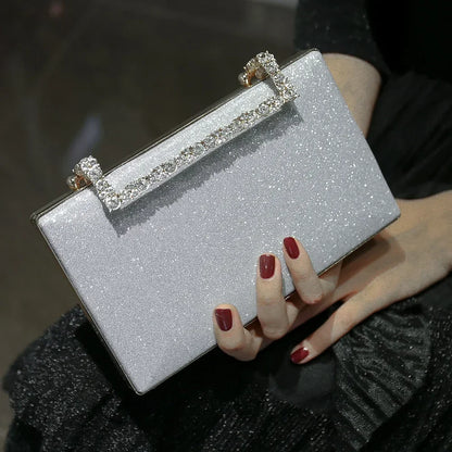 Diamond Party Evening Clutch Bags Small Luxury Cross Body Purses Bride Wedding Wallet With Chain Dinner Handbags For Women