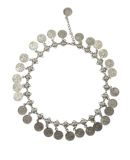 Traditional Turkish Coins Tassel Pendant Necklace for Women Vintage Gypsy Ethnic Tribal Choker Collar Statement Jewelry