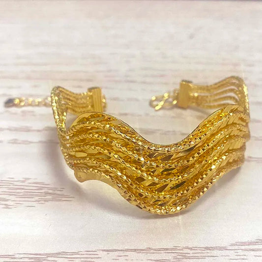 Gold Color Bangle For Women Girl  Occasions Thick Bracelet Bangles for Occasions