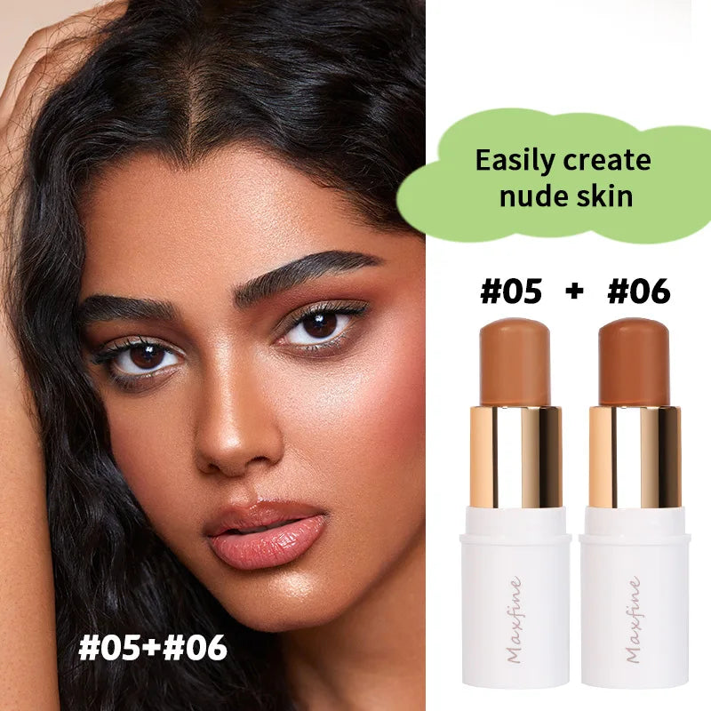 Maxfine Concealer Stick Waterproof Moisturizing Lasting Natural Brighten Fashion Multi-functional Foundation Stick 8.5g