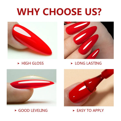 CHUNSHU 10ml Nail Gel Polish Soak Off UV LED Nails Varnish Set Semi Permanent Nails Art Manicure Salon Gels Lacquer Red Series 1