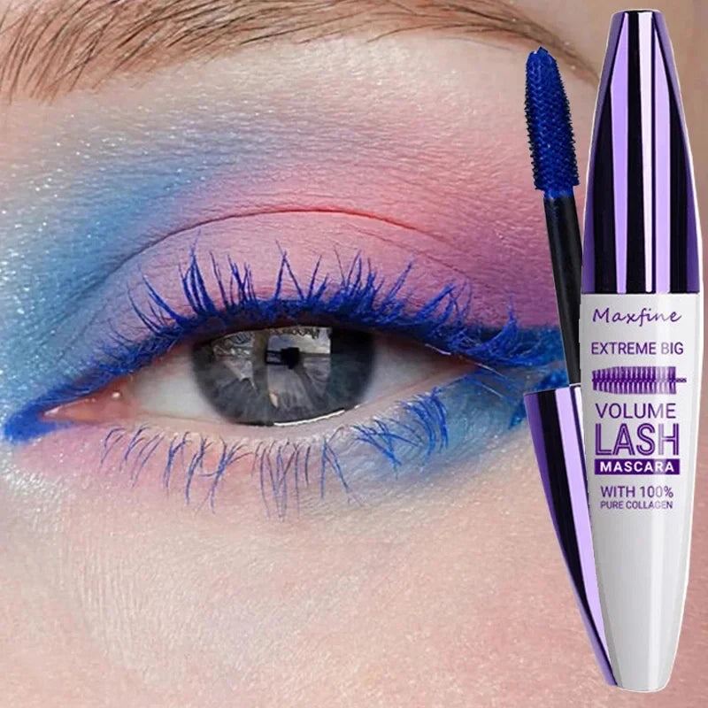 Maxfine 5d Three-dimensional Mascara Purple Blue White Multi-color Mascara Base Long-lasting Non-smudge Long-lasting Curling Shaping Mas