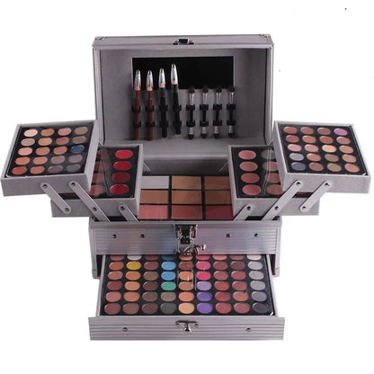 Miss Rose Makeup Case Gift Set Kit-women Ultimate Color Combination-Holiday Cosmetics Eye Shadow Lip Gloss Blush Combo Palette