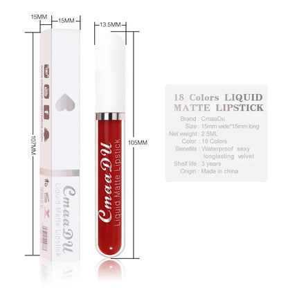 CmaaDU Lipstick Waterproof Long lasting Make-up for women Cosmetics Korean Matte lipstick