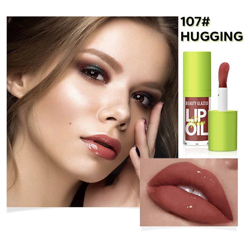 Hydrating Moisturizing Lip Oil Transparent Mirror Gloss Lip Plumper 24 Hours Natural Nourishing Non Drying Lipstick