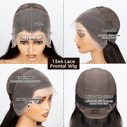 Short Human Hair Wigs Bob Wig 13x4 Lace Front Human Hair Wigs For Women Wig 200Density HD Human Huamn Hair Lace Front Wig