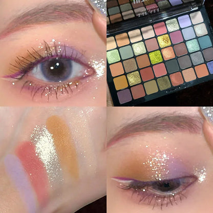 DIKALU Shimmer Eye shadow Palette 40 Colors Eye Shadows Matte Glitter Pigment Eye Shadows Wterproof Korean Eye Makeup Palette Cosmetics