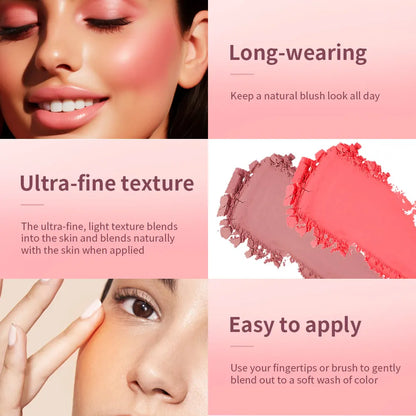 Face Blusher Matte Natural Cheek Tint Brighten Face Pink Red Face Contouring Cosmetics Blush Powder Soft Female Makeup