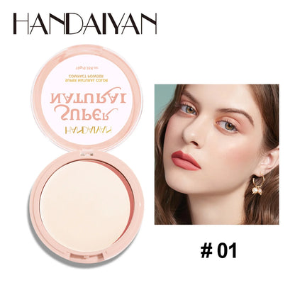 Handaiyan Matte Face Pressed Powder 24 Hours Oil Control Natural Setting Powder Foundation Full Coverage Waterproof Lasting Makeup