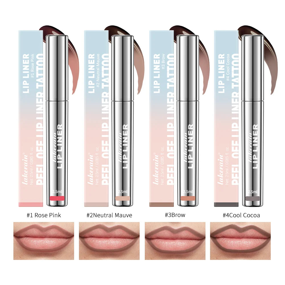 Lip Liner Peel Off Tattoo Lip gloss Colors Waterproof Long Lasting Matte Lip Tint Brown Contour Tear-off Lips Stain Cosmetic