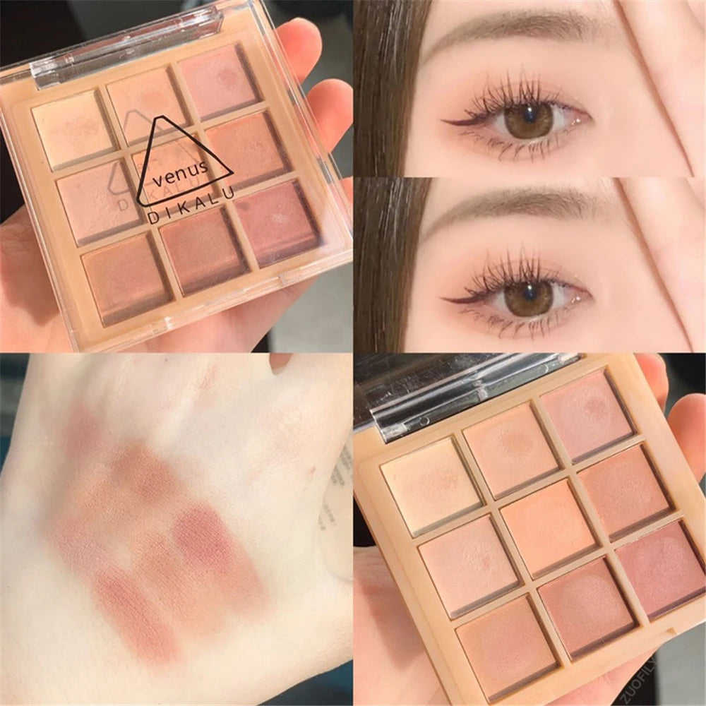 DIKALU All Matte Eyeshadow Palette Eyeshadow Primer Waterproof Glitter Nude Eye Pigment Matte Shimmer Shine Eye shadow Powder