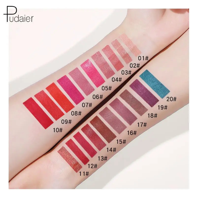 Pudaier Double-Ended Liquid Matte Lipstick Delicate Smooth Lip Line Lip Gloss Moisturizing Lip Cosmetic Makeup