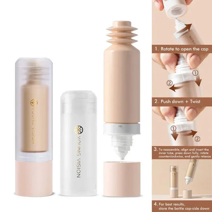 Full Cover Liquid Foundation Matte Oil Control Long-Wearing Foundation Makeup Facial Concealer Base Cream Pressed Cosmetics 40ml