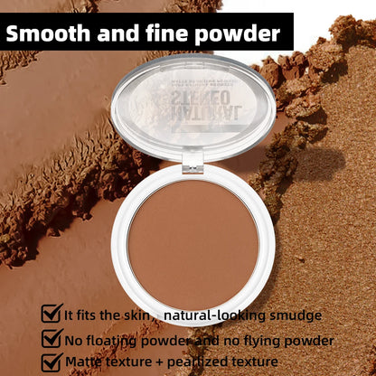 QIBEST Single Color Bronzer Contour Palette Face Shading Grooming Powder Lasting Matte Nose Shadow Highlight Blush Face Makeup