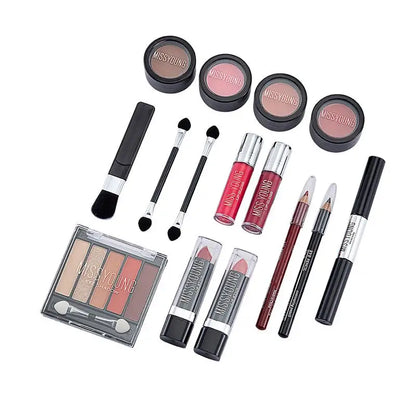 Make Up Set Eye shadow Lipstick Eyebrow Concealer Powder Brush Complete Makeup Full kit Set