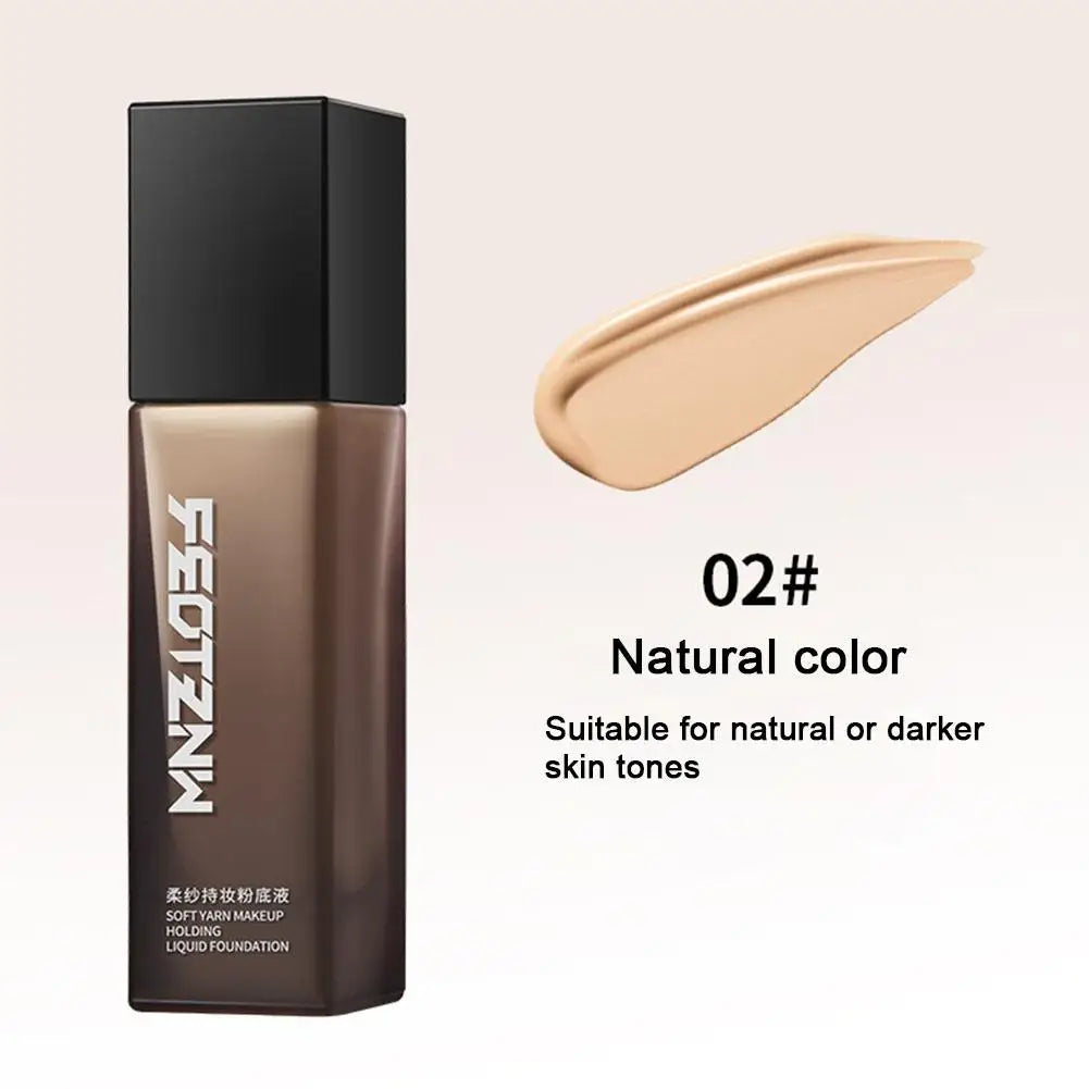 Liquid Foundation Waterproof Makeup Natural White Long wear Hydrating Face Concealer Care Full Coverage Liquid Foundation 30g