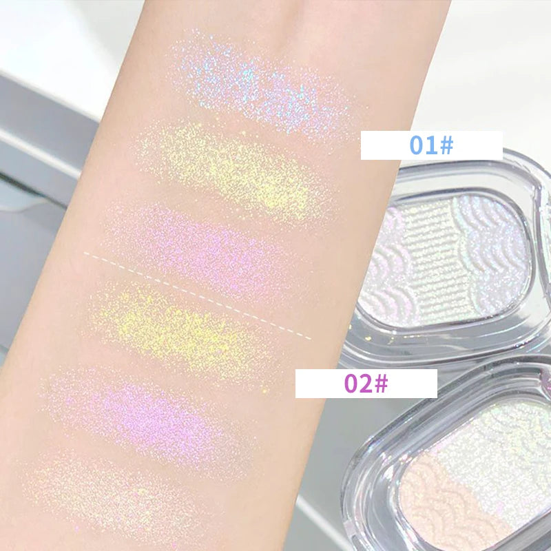 Waterproof Chameleon Glitter Eyeshadow Highlighter Mashed potato High Gloss Shiny Crystal Brightening Bronzer Highlight Makeup