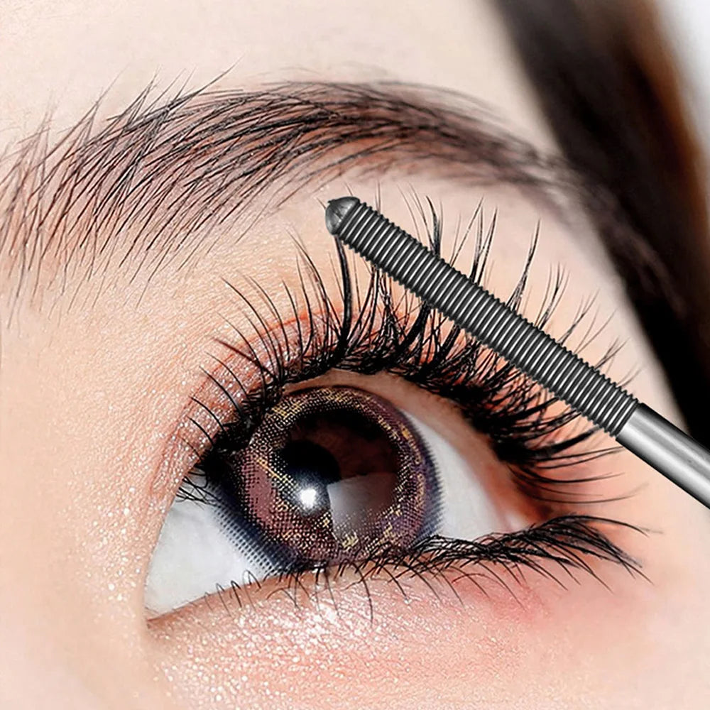 Small Steel Tube Mascara Black Thick Curling Eyelash Extensions Waterproof Long-lasting 4D Eye Lengthening Fast Dry Eyes Makeup