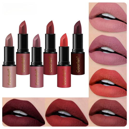 6PCS/set Velvet matte lipstick set, waterproof long-lasting non-stick cup nude lip gloss set