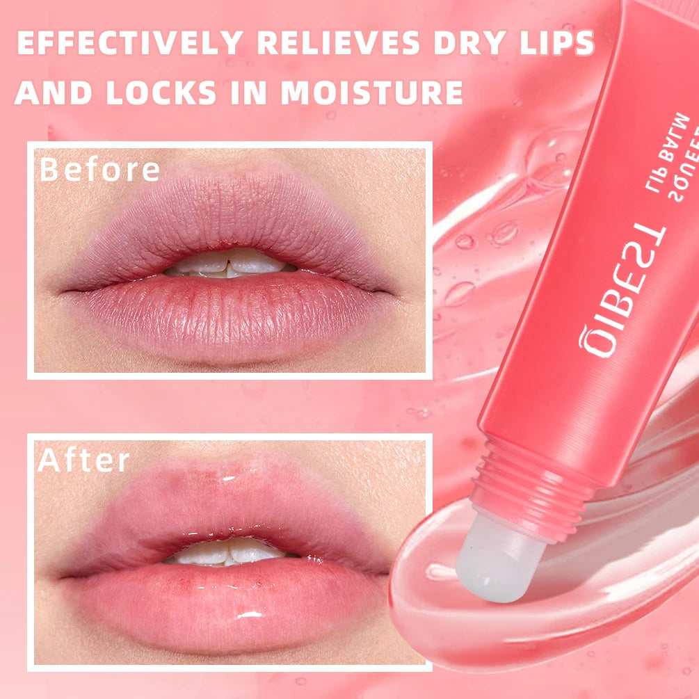 QIBEST Fruit Lip Balm Long Lasting Jelly Gel Moisturizing Nourish Lip Gloss Makeup For Women Lip Care Lip Mask Korean Cosmetics