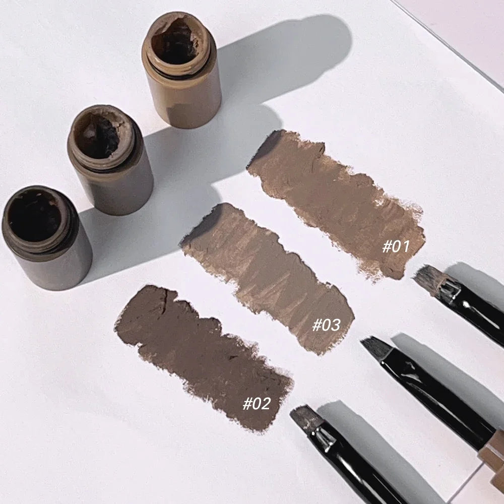 3D Eyebrow Gel Dyeing Cream with Brush Long-lasting Air-cushion Dye Brows Tint Long-lasting 3IN1 Natural Makeup Eyebrow Enhancer