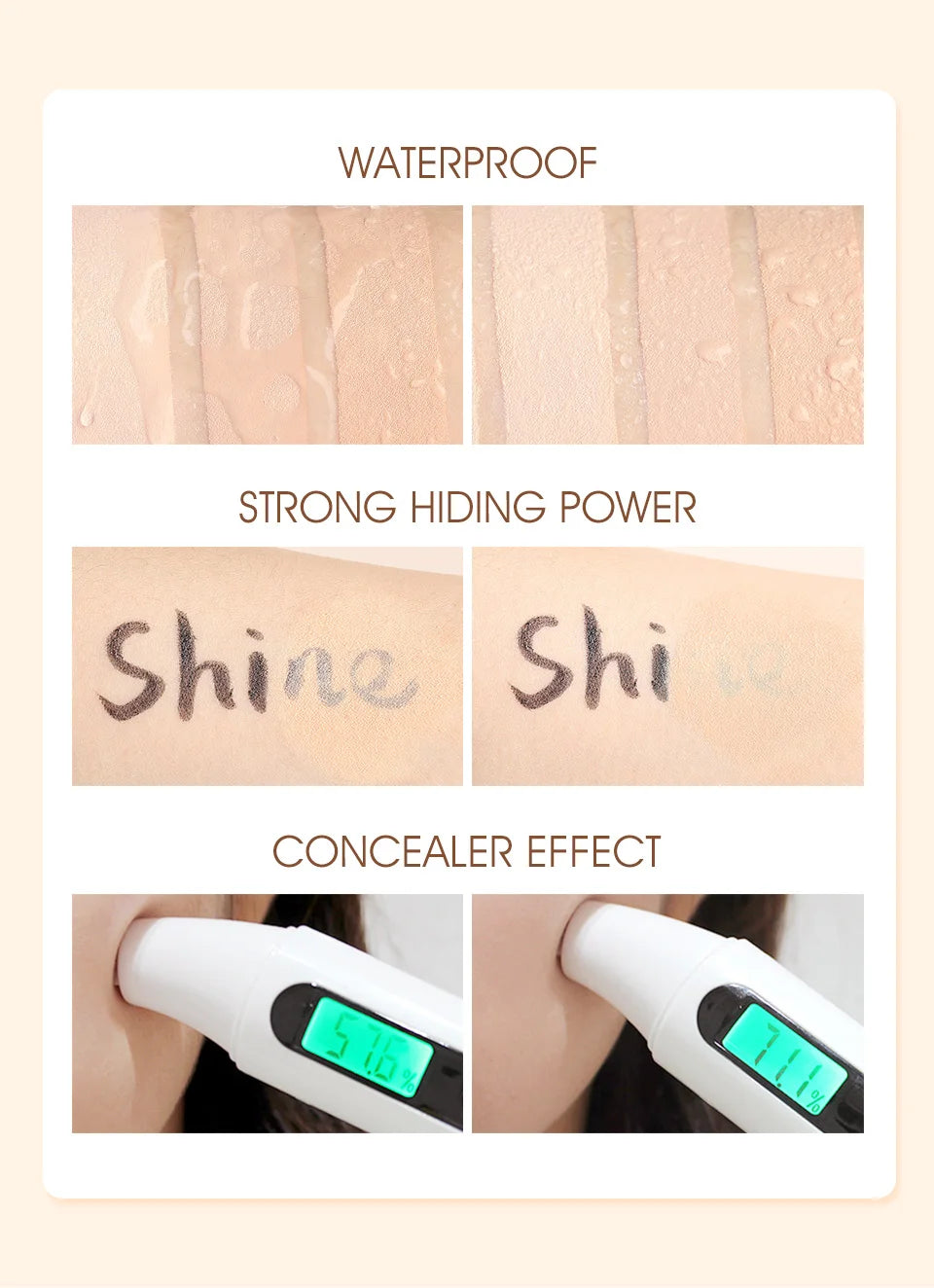 O.TWO.O Air Cushion BB Cream Colors Fuller Coverage Waterproof Long-lasting Concealer Cushion Compact Face Makeup