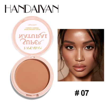 Handaiyan Matte Face Pressed Powder 24 Hours Oil Control Natural Setting Powder Foundation Full Coverage Waterproof Lasting Makeup