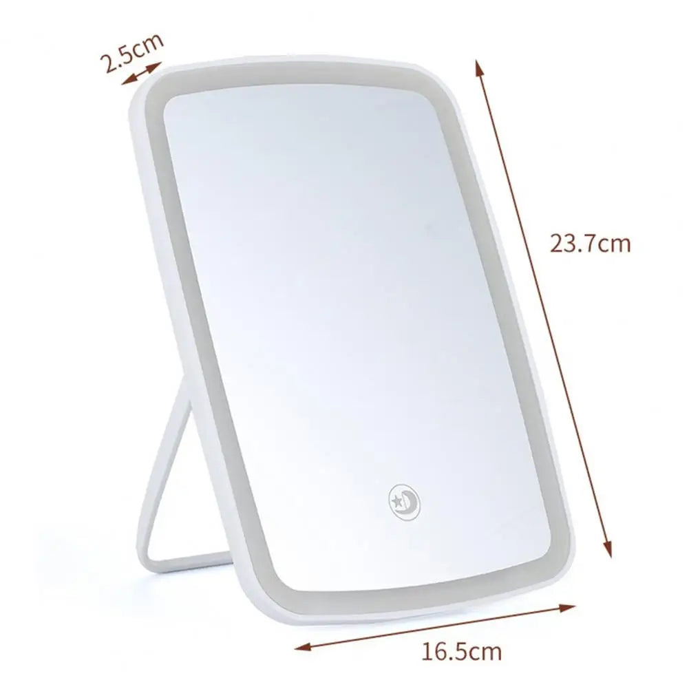 USB Rechargeable Portable Compact LED Vanity Mirror with Touch Screen Dimming Makeup Mirror